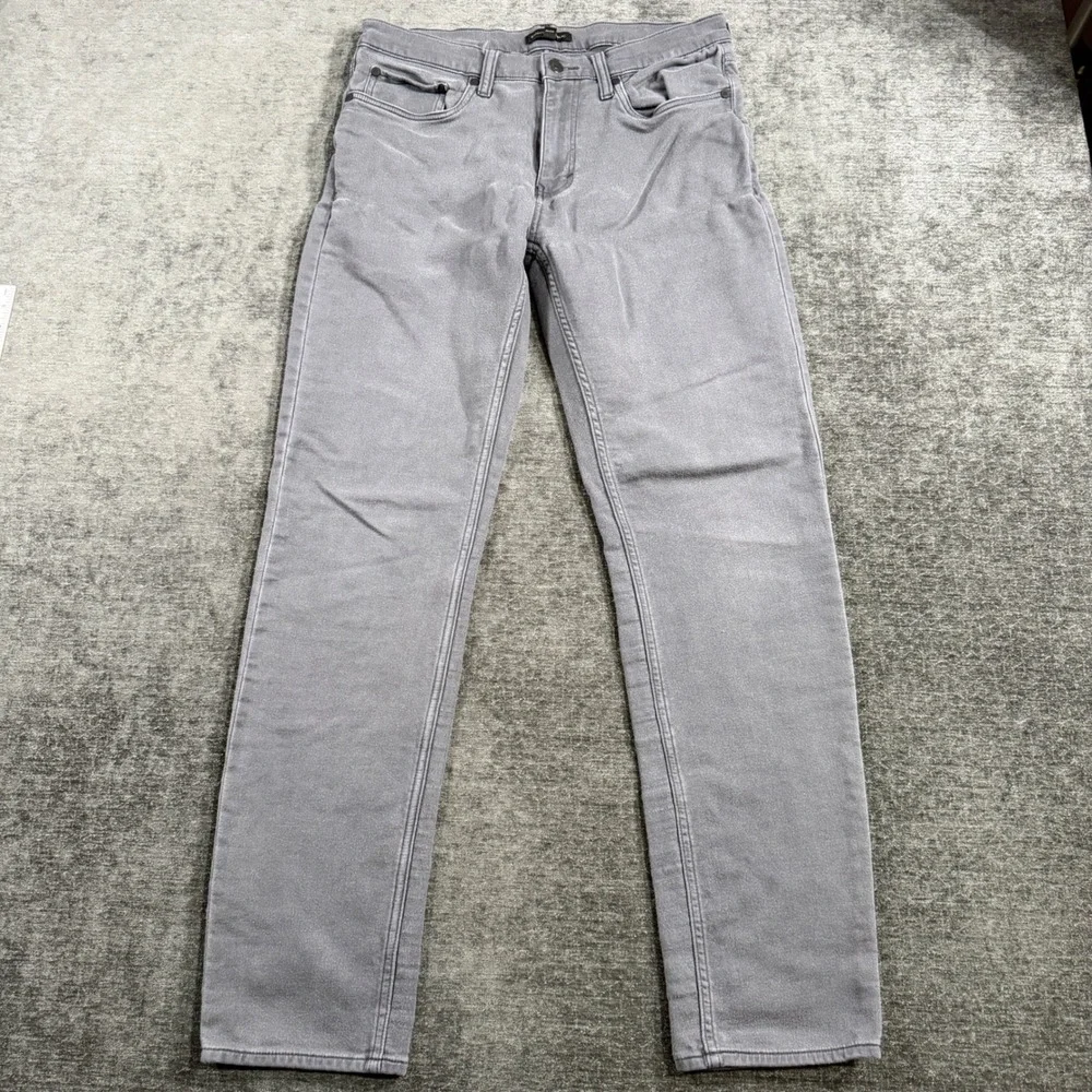 Banana Republic Mens Grey Slim Straight Stretch Jeans 32x34 Low Rise Denim